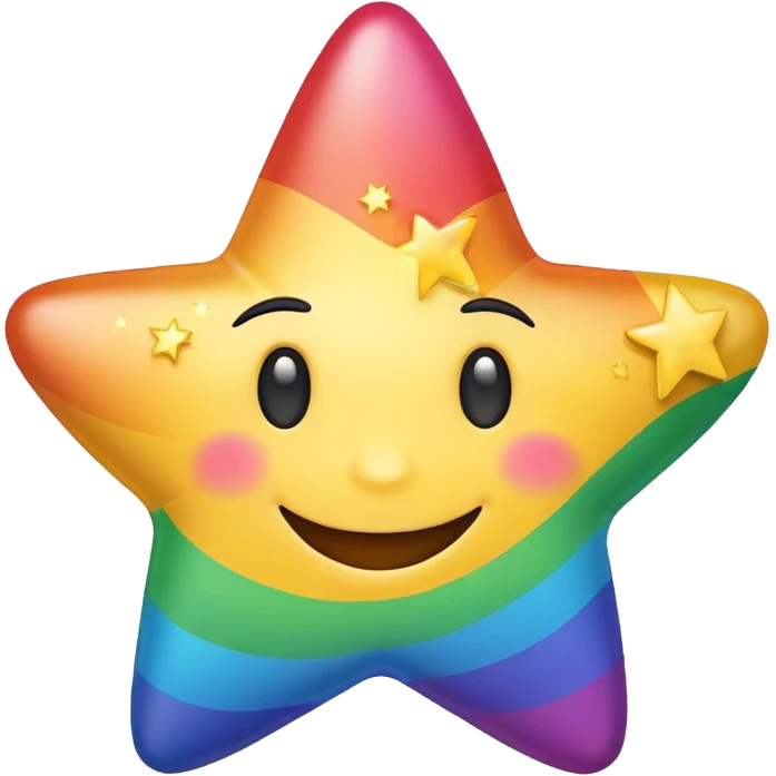 A rainbow star with a smile  emoji