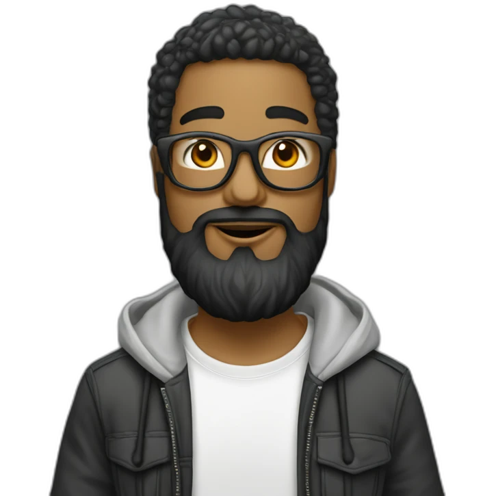 Rappeur barbe lunette emoji