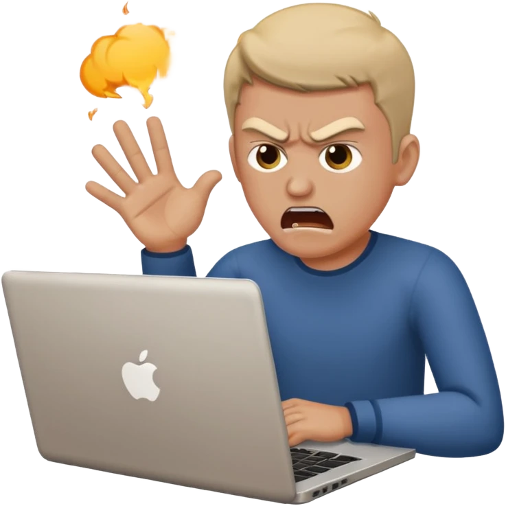 man hurling a laptop emoji