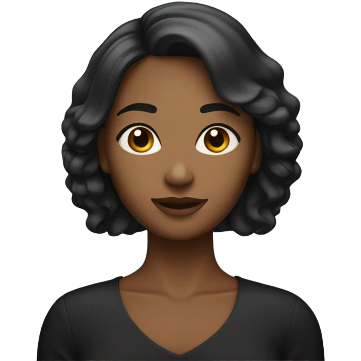 Femme noir avec un carré comme coupe emoji