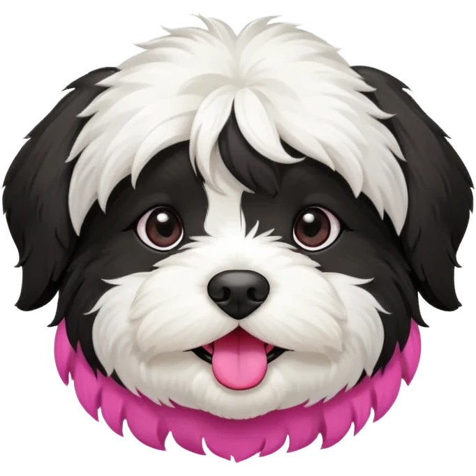 cute and bold havanese female dog black and white emoji