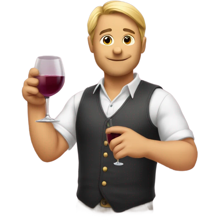 Pinky up while drinking wine emoji
