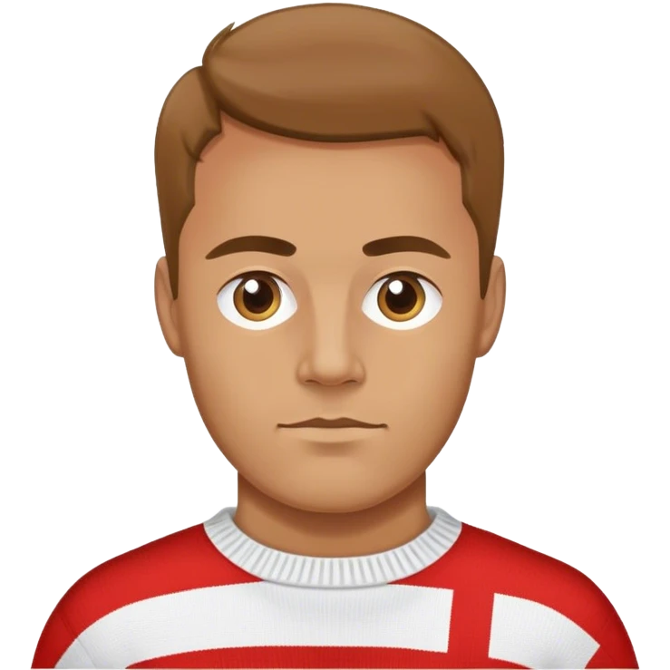 photorealistic man in the sweater with danish flag emoji