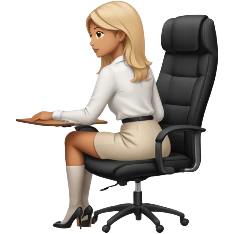 Woman from the Back of head sitting on an office chair emoji