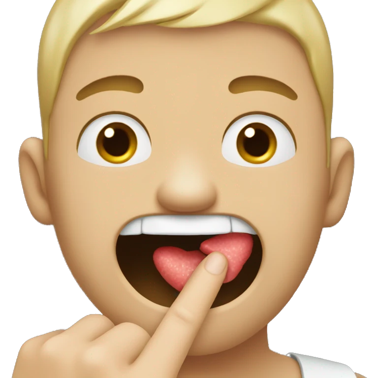 blushing emoji biting it’s finger emoji