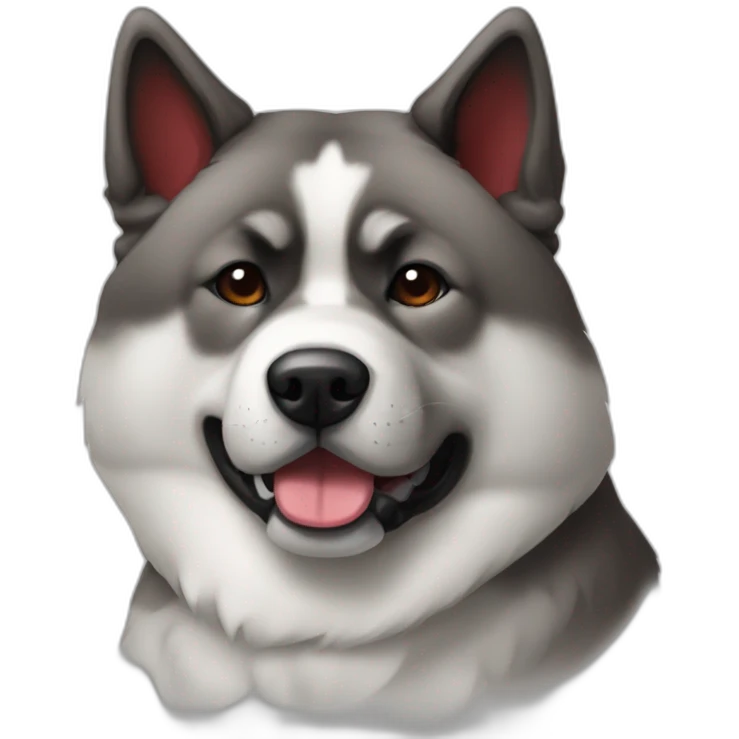 Akita inu brindle grey and red emoji