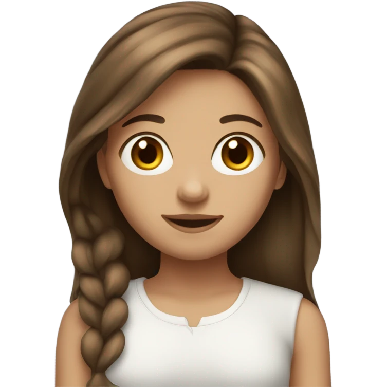 Girl with brunet hair emoji