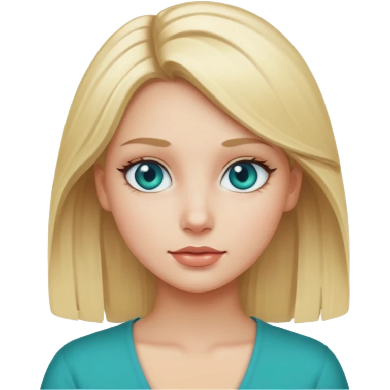 Blonde girl with teal eyes  emoji