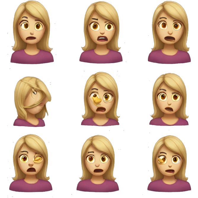 Woman with bad emotions  emoji