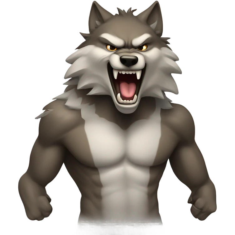 Aggressive wolf emoji