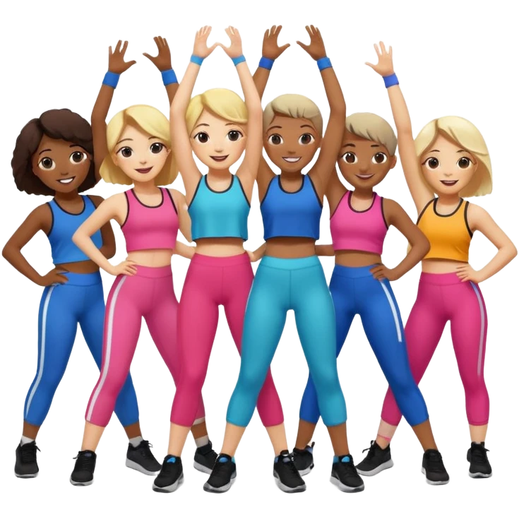 peopel in a class for k-pop dance emoji