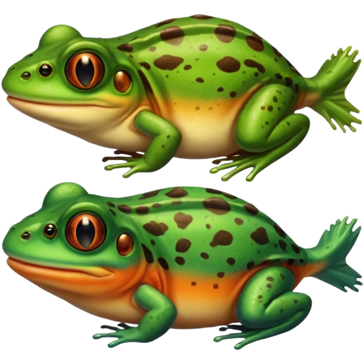 Frog and piranha  emoji