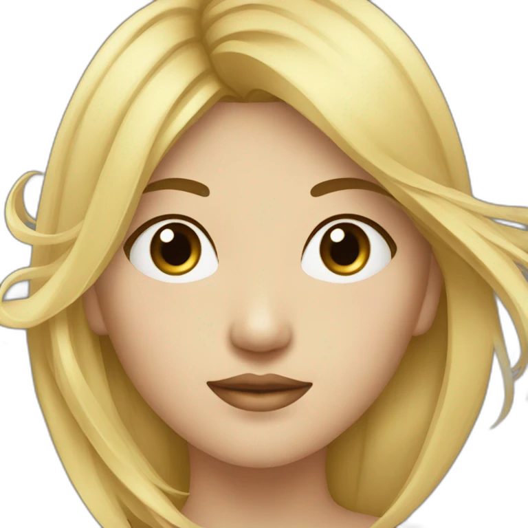 Une asiatique au cheveux cour et noir et une fille blonde emoji