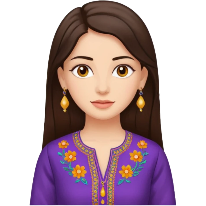 kurta wearing brunette woman emoji