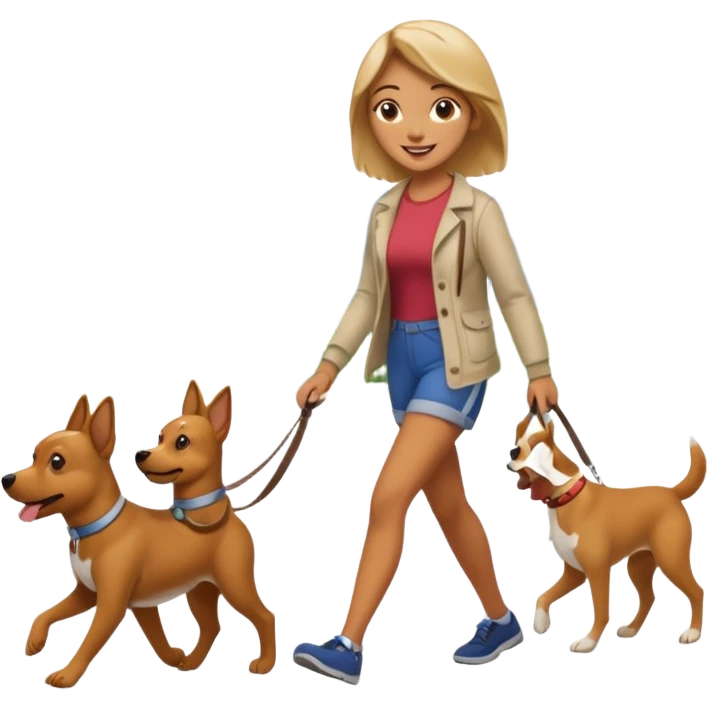Woman walk with dog emoji