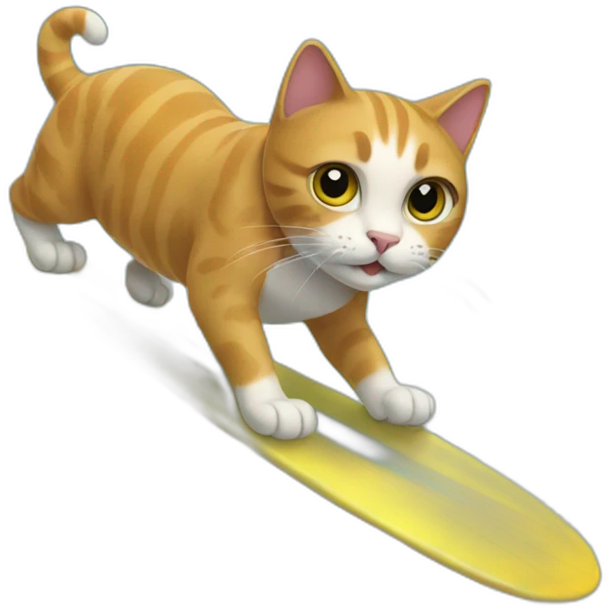 Cat surfing emoji