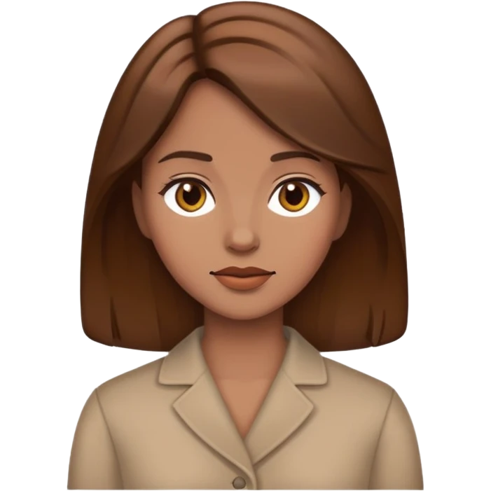 woman emoji, with brown hair emoji