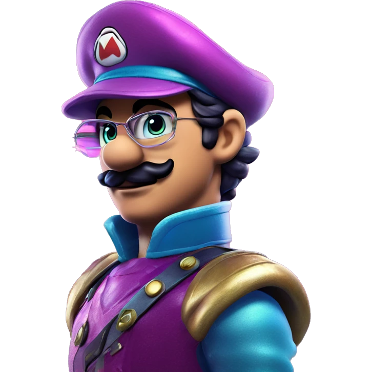 Synthwave Mario in Elsa style, oil paint, epic eyes, intricate lips, exquisite pose, beautiful, desirable, logical emoji