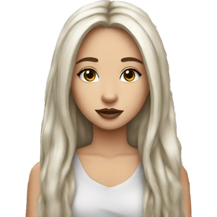 Wolf white girl long bronze hair brown makeup emoji