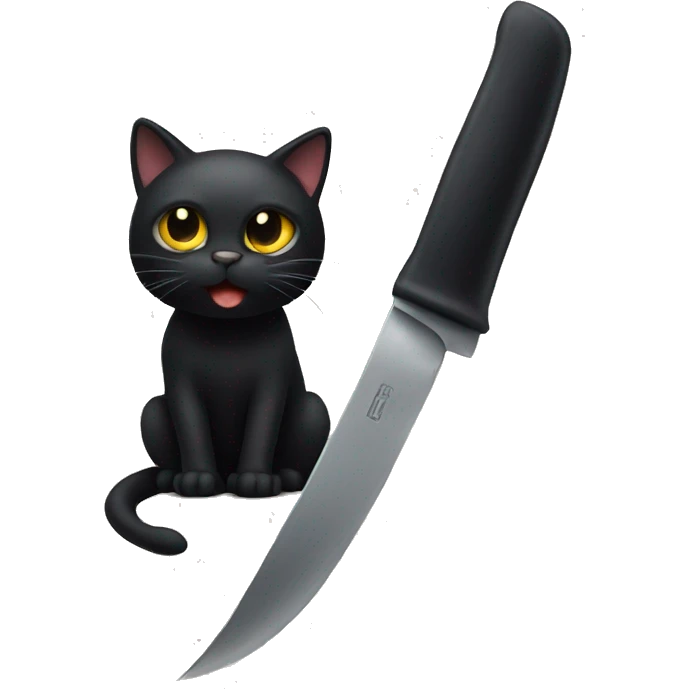 Black cat with knife  emoji