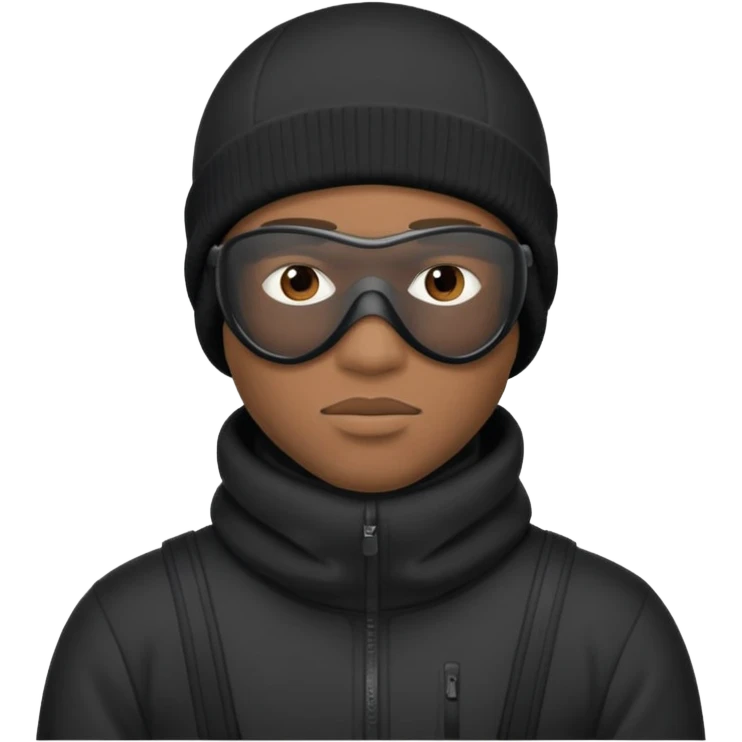 Black man in ski mask emoji