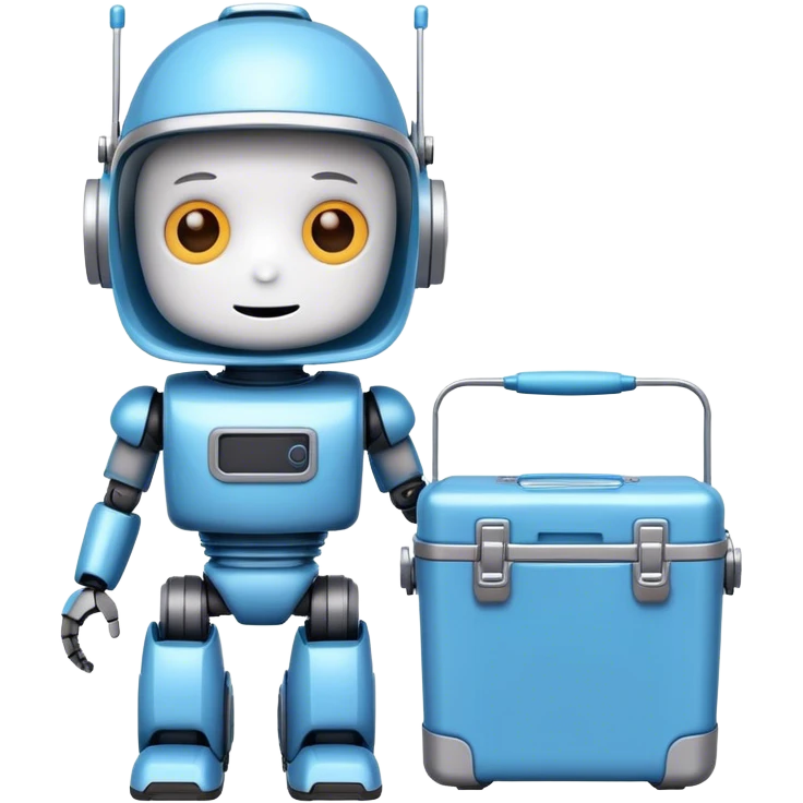 A funny bot kid with coolers emoji