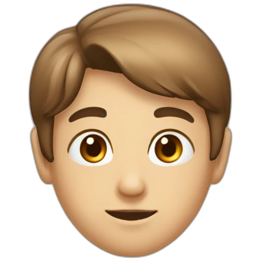 Garçon cheveux lisses noir yeux marron peux beige emoji