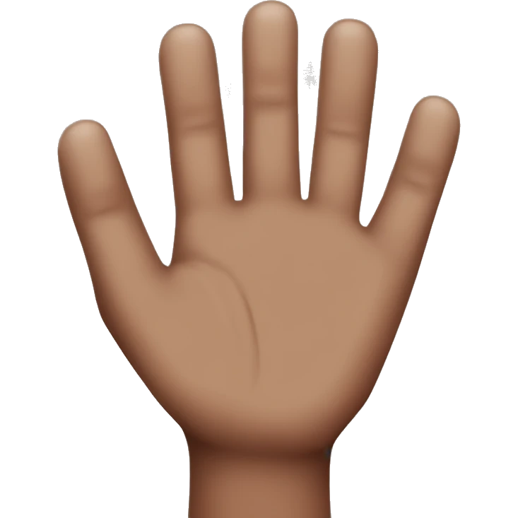 Dark brown manicured hand with square nails emoji