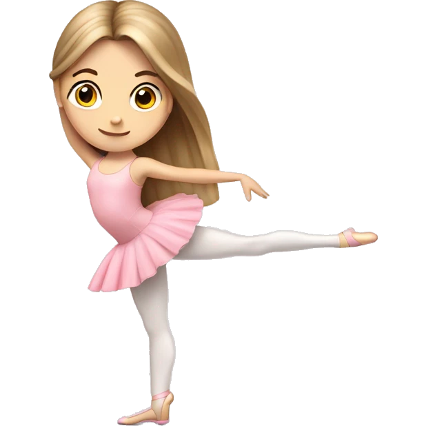white girl, pink ballet girl. ballet pose, long hair emoji