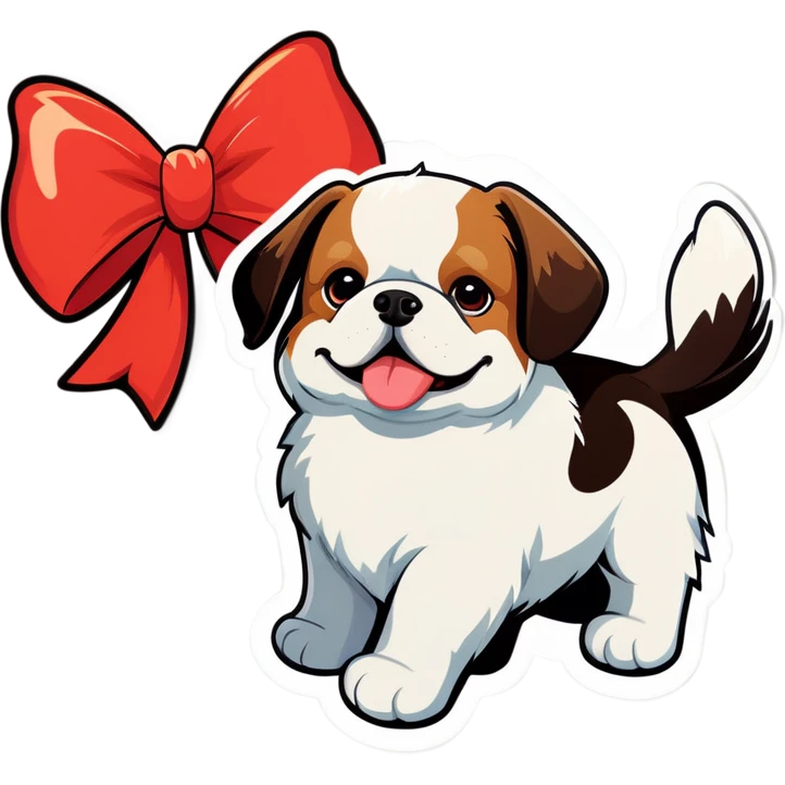 Bow  and a dog ￼ emoji
