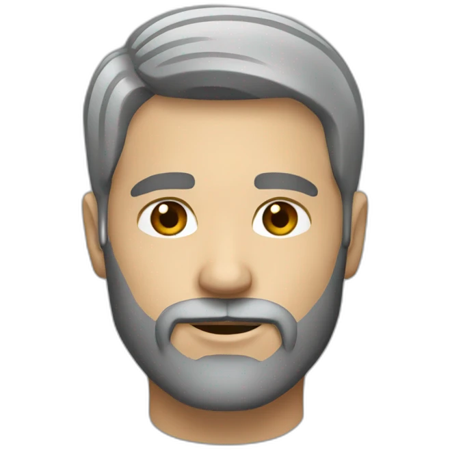 face man 40 short beard gray emoji