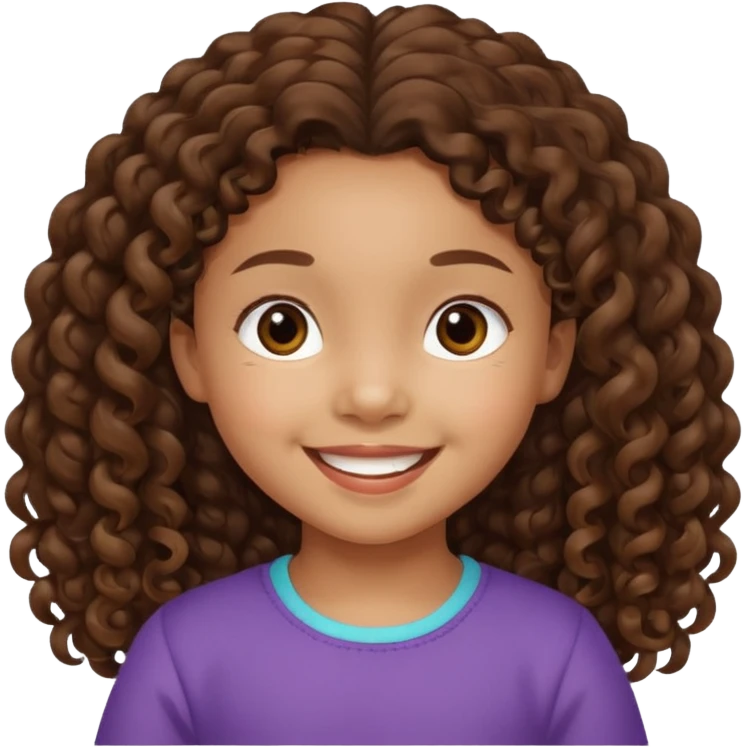 5 year old blasian girl with long brown curly hair emoji