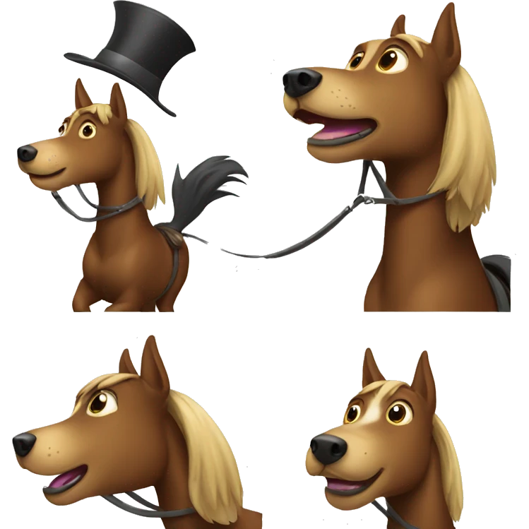 Dog riding a horse emoji