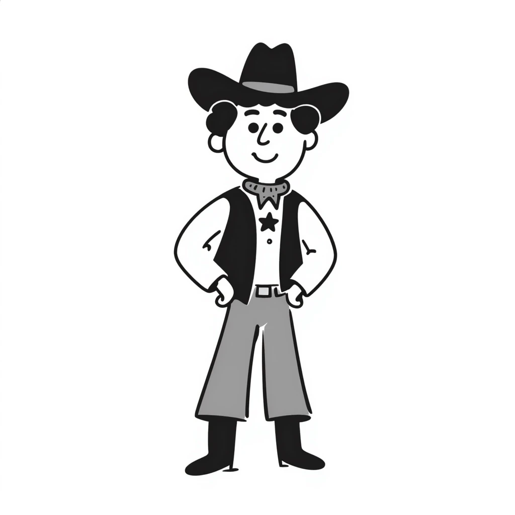 Cowboy with a star on his shirt, wearing a cowboy hat and boots emoji