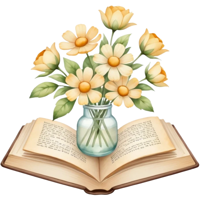 book with neutral flowers emoji