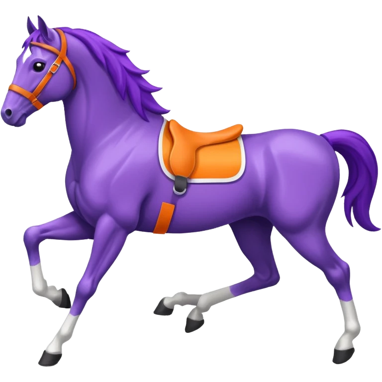 ok créée moi une emoticone simple pour une athletes d'endurance ( horse ) et un pour un endurance Horse - couleur dans ces tons violet, orange , blanc et assure toi du nombre de patte correct ( 4 ) emoji