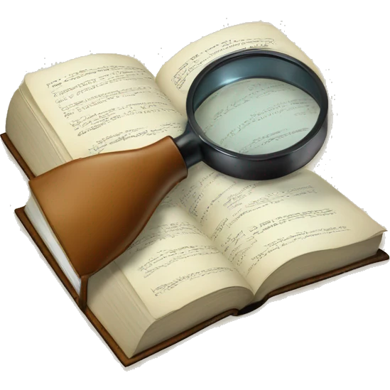 a book with magnifying glass emoji