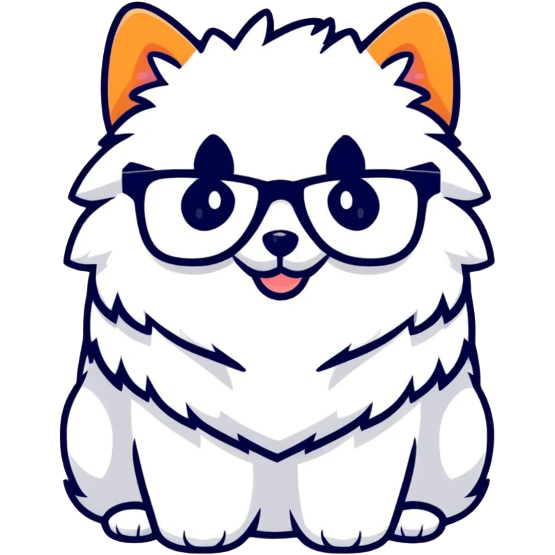 Pomeranian wearing glasses  emoji