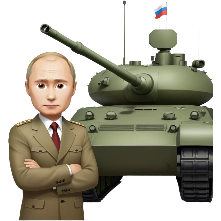 Владимир Путин около танка emoji