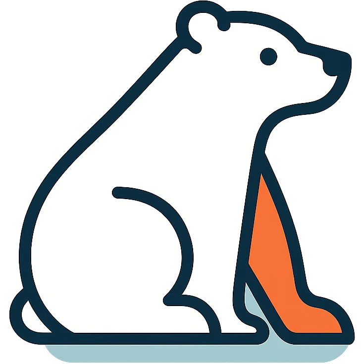 clean and modern polar bear emoji
