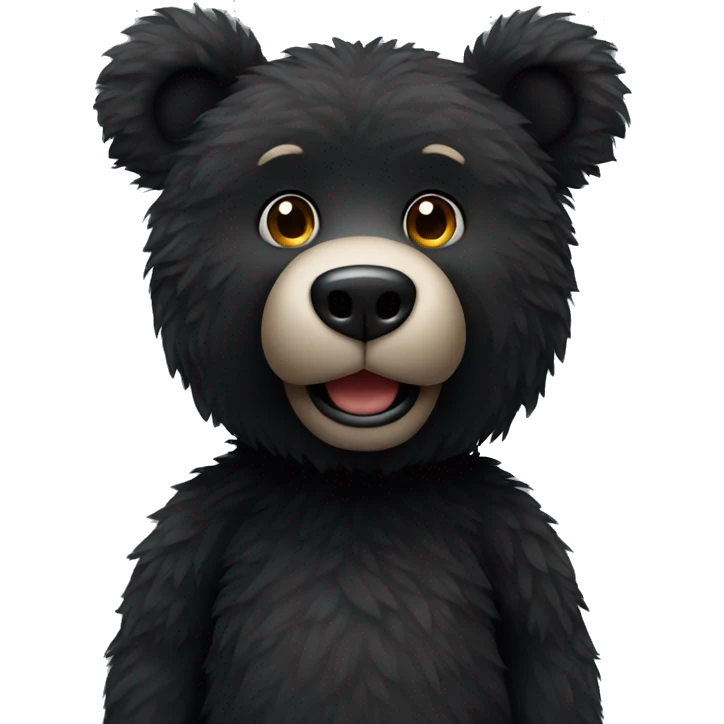 Black fluffy teddy bear  emoji