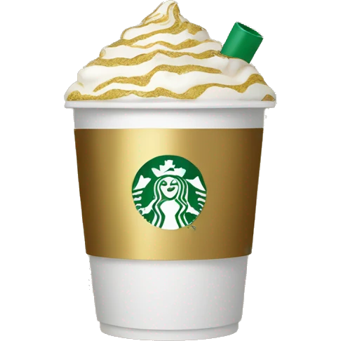 starbucks coffee in gold color christmas theme  emoji