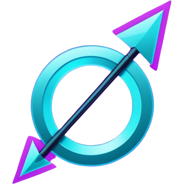 futuristic minimalistic glowing reload arrow symbol, purple and cyan energy glow, dark background, clean modern design, 1:1 aspect ratio, no face emoji