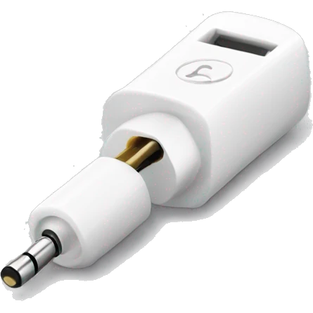 white stereo adapter mini jack to big jack for headphones  emoji