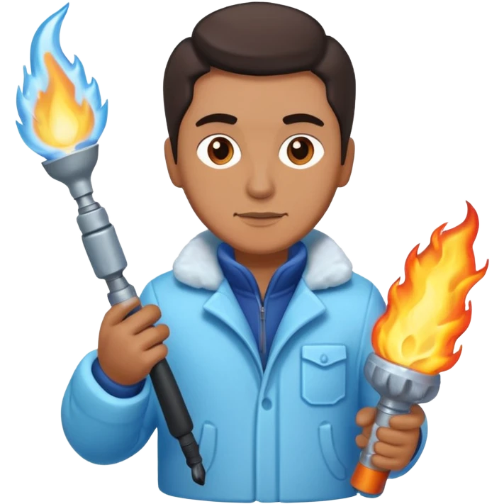 Sculptor with blowtorch,Ice Sculptors. emoji
