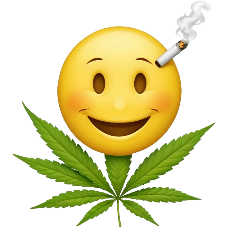 smiley smoking weed emoji