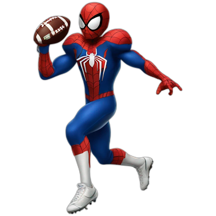 Spider-Man as a football player emoji