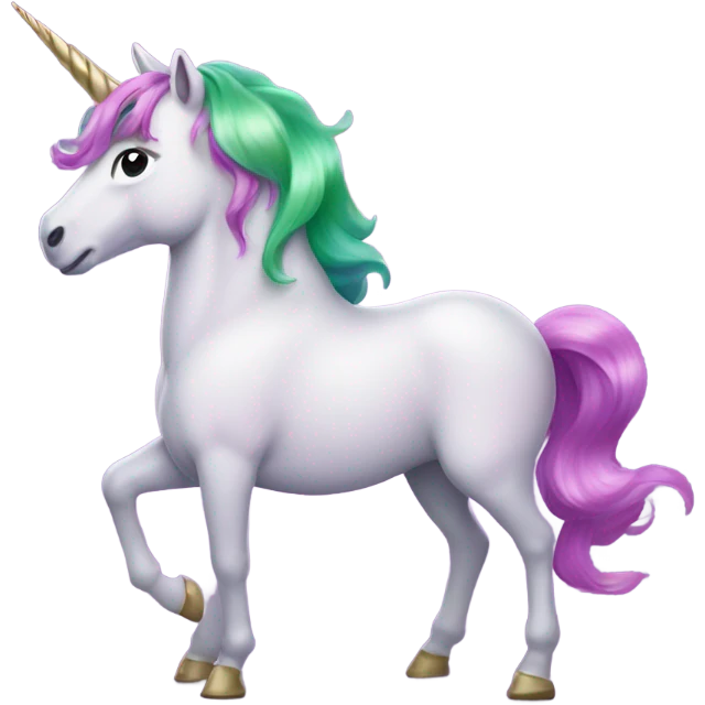 Purple pink and green unicorn emoji