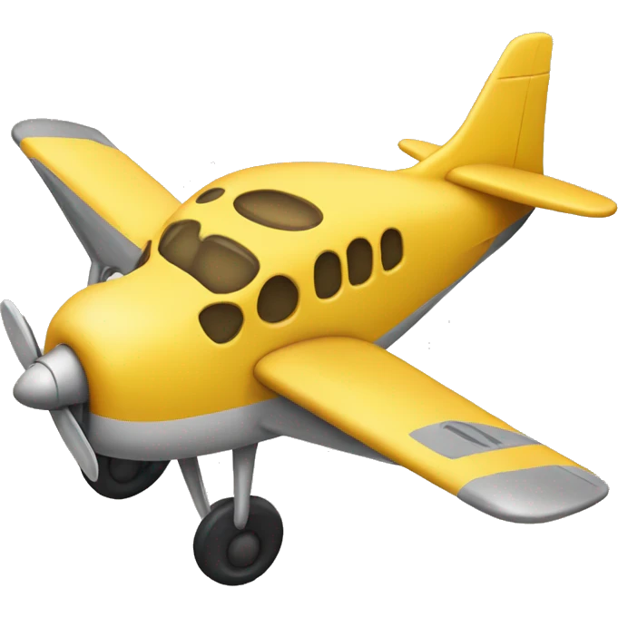 yellow plane with eyes and  smile emoji