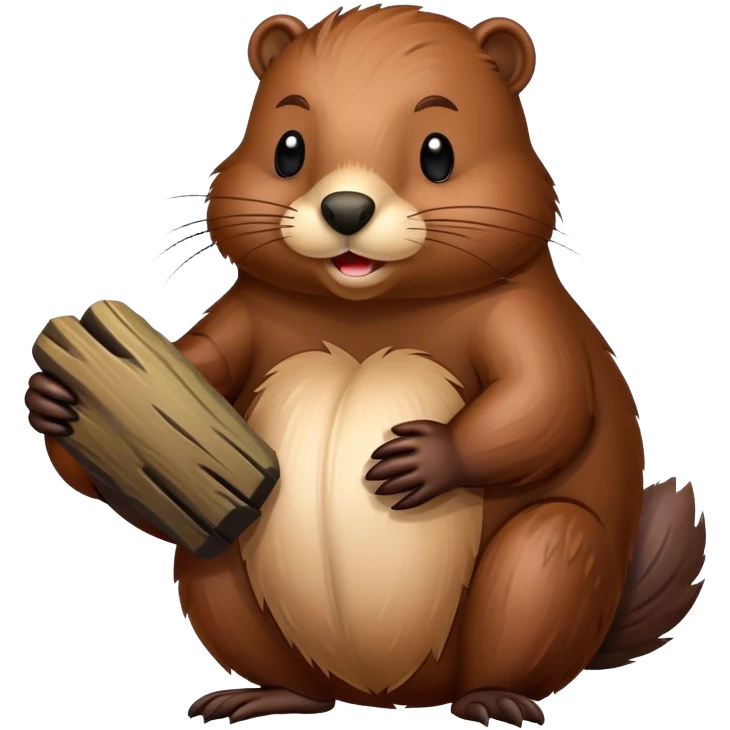 Beaver with inscription good night  emoji